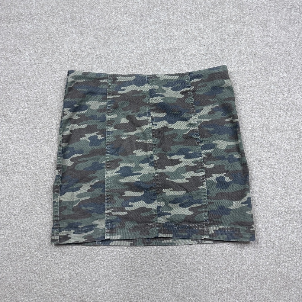 Free People Skirt Women's Size 10 Green Camouflage Vintage Baby Doll Y2k